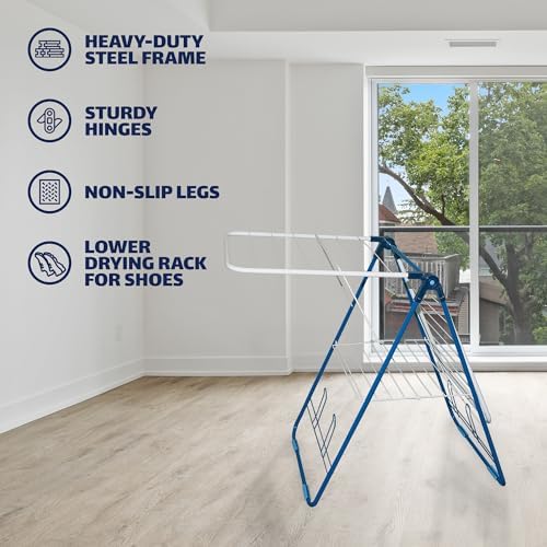 Strata Gullwing Clothes Drying Rack - White and Blue