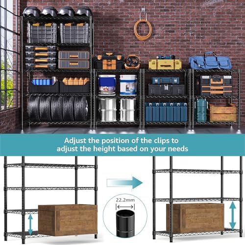 M MZG 5-Shelf Storage Shelves,Wire Shelving Heavy Duty Metal Storage Shelving...