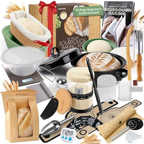 CraftZee Super All-Inclusive ๐ฃ๐ฅ๐๐ ๐๐จ๐ Sourdough Starter Kit with Pot - Sourdou...