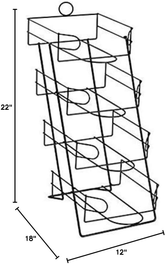 Only Hangers Black Wire Countertop Hat Display Holds 36-48 Caps - 4 Tiers