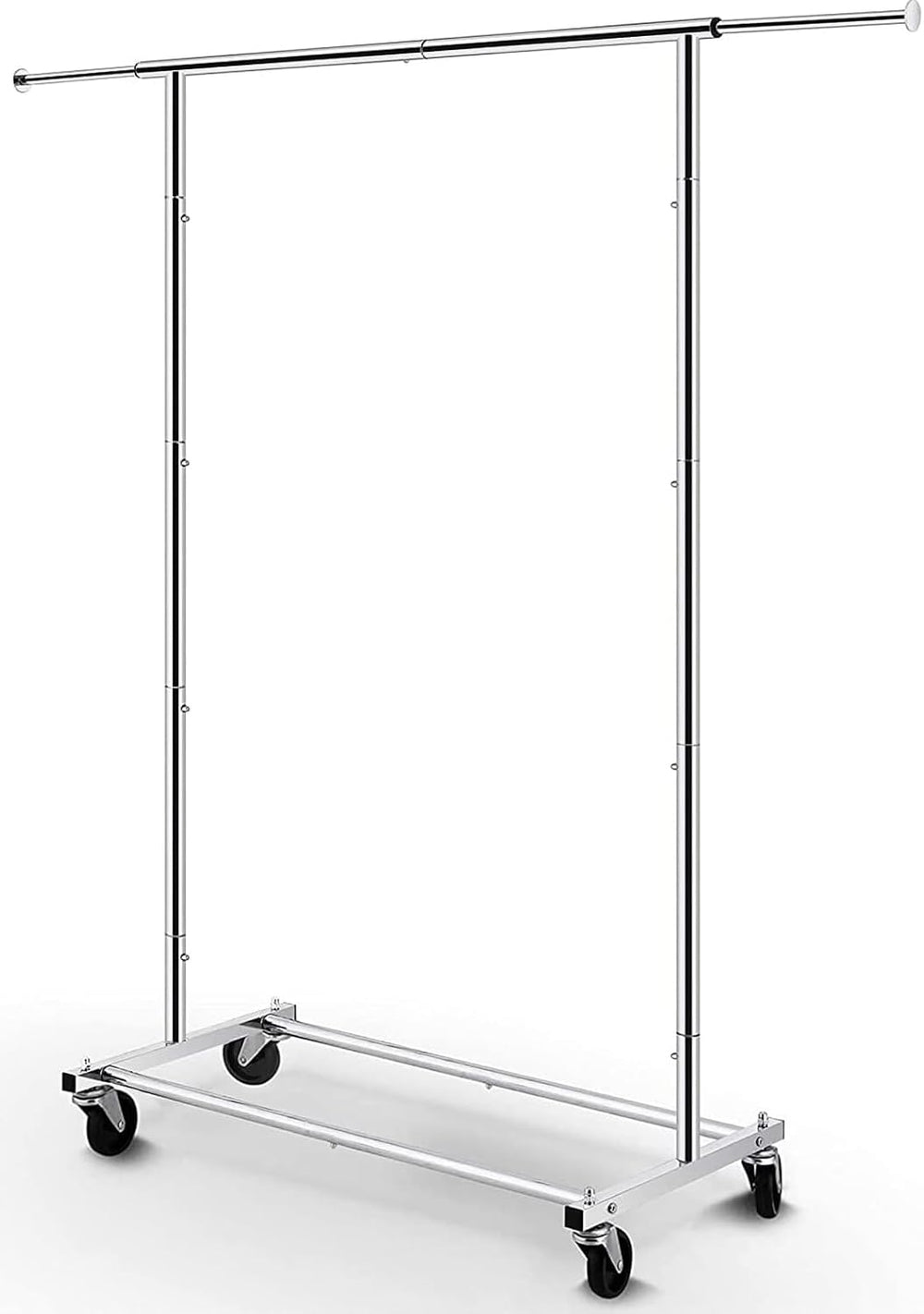 Simple Trending Clothing Garment Rack, Extendable Clothes Organizer, Chrome