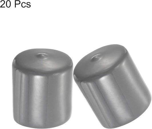 uxcell 20pcs Rubber End Caps 38mm ID Vinyl Cap Cover Screw Protectors Dark Grey - Image 2