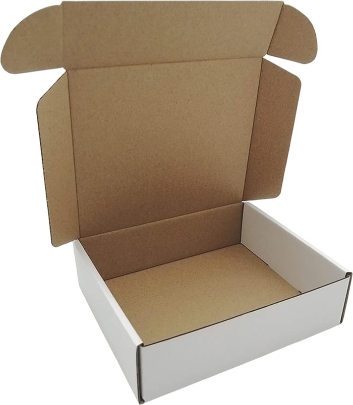 ROTCH 50 Pack 7x6x2'' Small Shipping Boxes, Cardboard Corrugated Mailers for Small Business, White (M762-E-W)