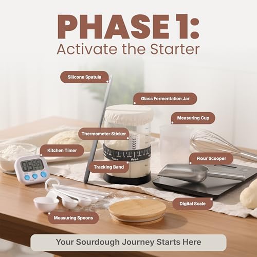 CraftZee Super All-Inclusive ๐ฃ๐ฅ๐๐ ๐๐จ๐ Sourdough Starter Kit with Pot - Sourdou...