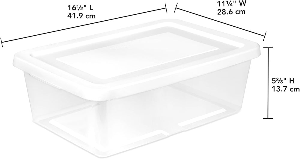 Sterilite Storage Box Stackable Tote, White, 12 Quart, 12 Pack