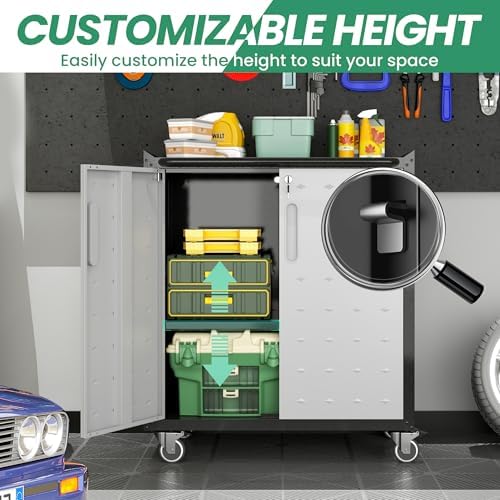Garage Cabinet System | Heavy Duty Steel All-in-One Modular Garage Cabinet Se...