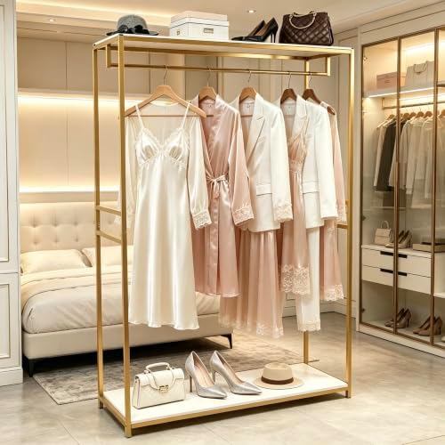 75" Tall Gold Clothing Garment Rack Boutique Retail Display Stand