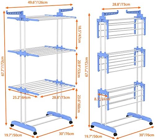 HOMIDEC Clothes Drying Rack, 4-Tier(67.7" H) Foldable Drying Rack Clothing