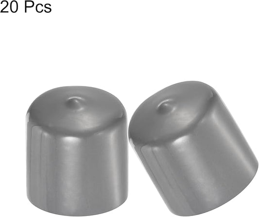 uxcell 20pcs Rubber End Caps 39mm ID Vinyl Cap Cover Screw Protectors Dark Grey - Image 2