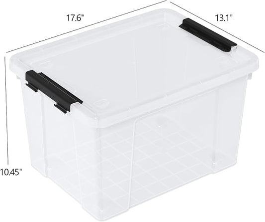 Set of 4 34 L Stackable Plastic Storage Bins - Image 2