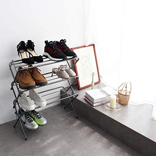 Zenree 4 Tier Folding Shoe Rack, Multifunction Small Organizer and Storage Me...