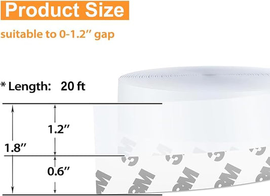 20 Ft Door Weather Stripping Door Seal Strip Tape, Silicone Door Draft Stopper - Image 2
