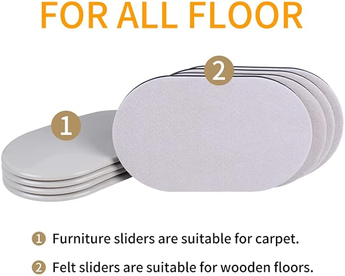Ezprotekt 8 Pack Reusable Large Furniture Movers Sliders - Image 8
