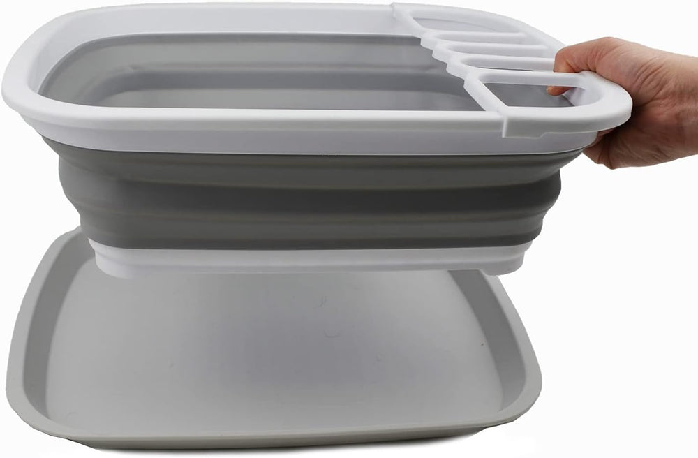 SAMMART 8L (2.11Gallons) Collapsible Plstic Dish Drainer with Drainer Board -...