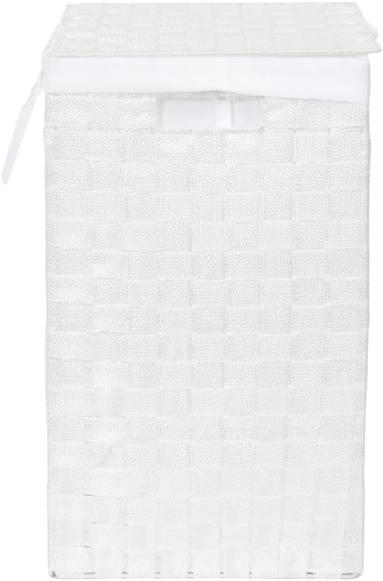 Compactor Square Laundry Basket with Lid, Woven Washing Hamper for Storing Cl...