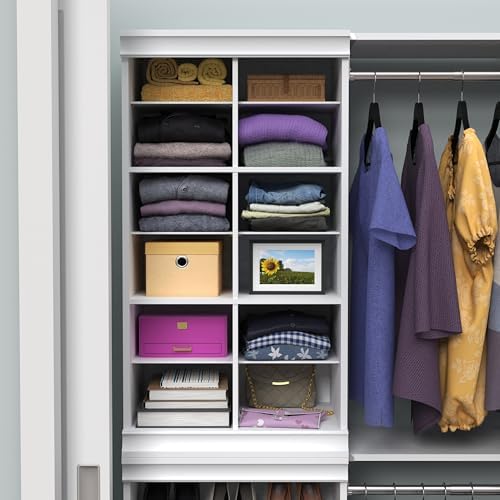 ClosetMaid Modular Storage Shelf Unit with 12 Adjustable Shelves & Divide...