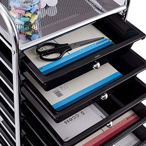 Giantex 10 Drawer Rolling Storage Cart Scrapbook Paper Office School Organize...