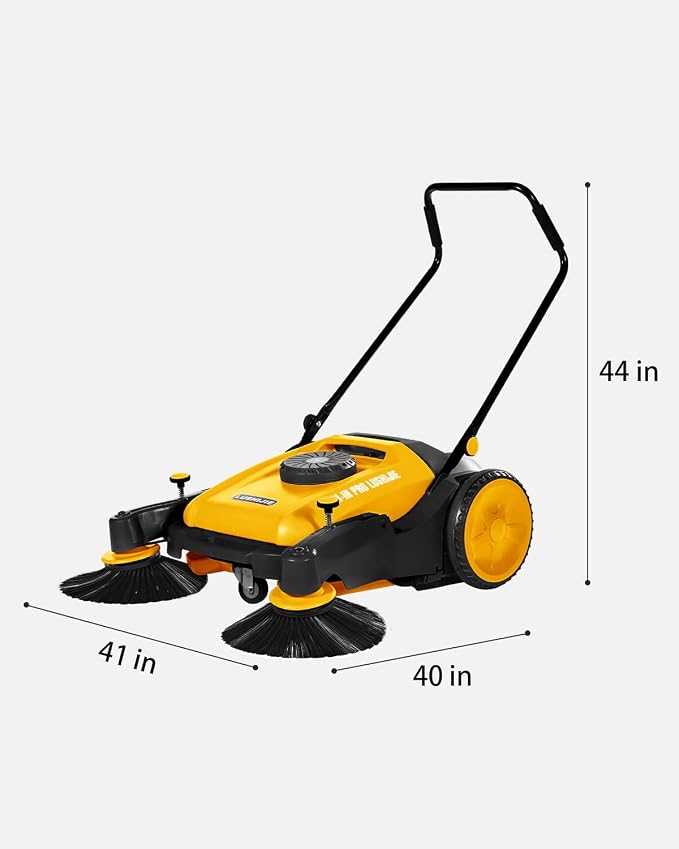 41" Industrial Walk-Behind Hand Push Floor Sweeper | Commercial 55L Large - Image 8