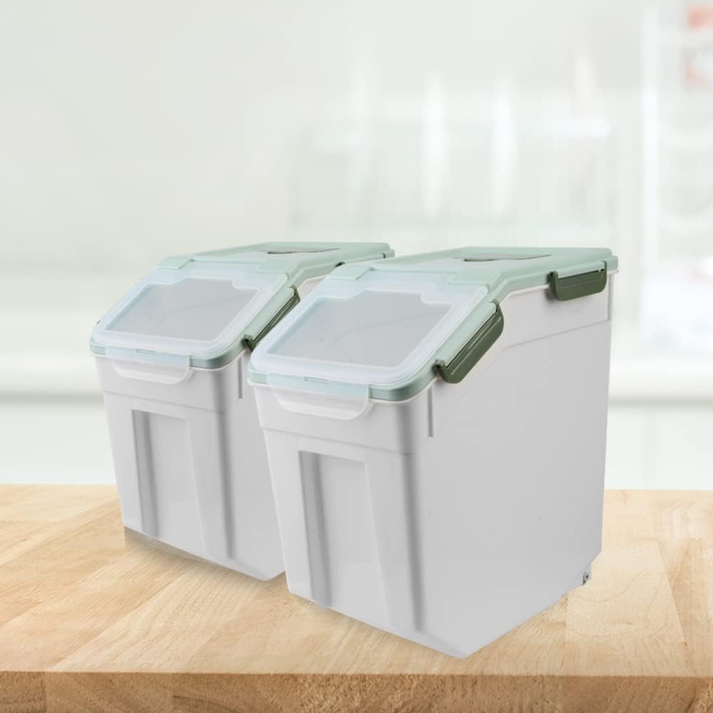 Large Flour Storage Container Bin 25lb, 2Pack Airtight Rice Storage Container...
