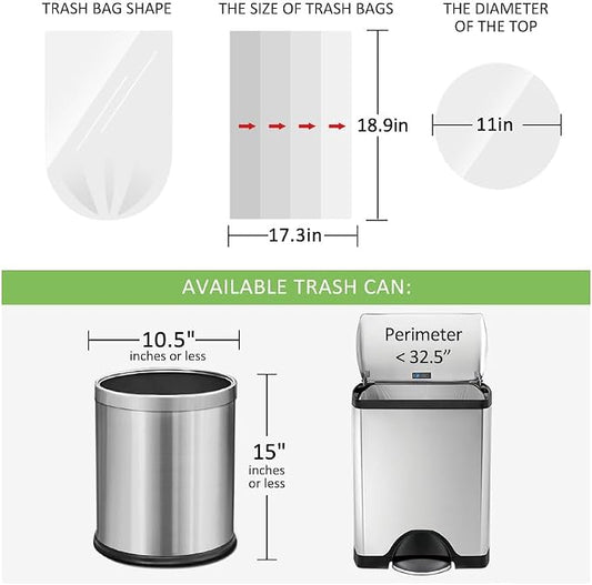 3 Gallon 120 Counts Small Trash Bags Garbage Bags by RayPard, 10-12 Liter Waste - Image 2