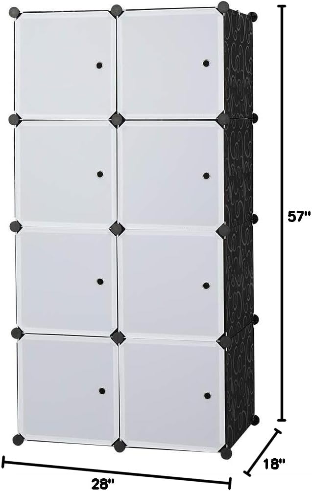 8 Cube Organizer Stackable Plastic Cube Storage Shelves Design Multifunctiona...