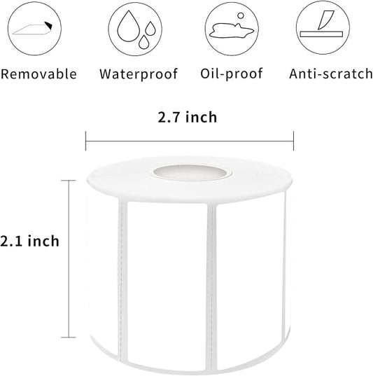 1×2 Inch White Removable Thermal Labels, Waterproof Thermal Label, 800 Sheets - Image 2