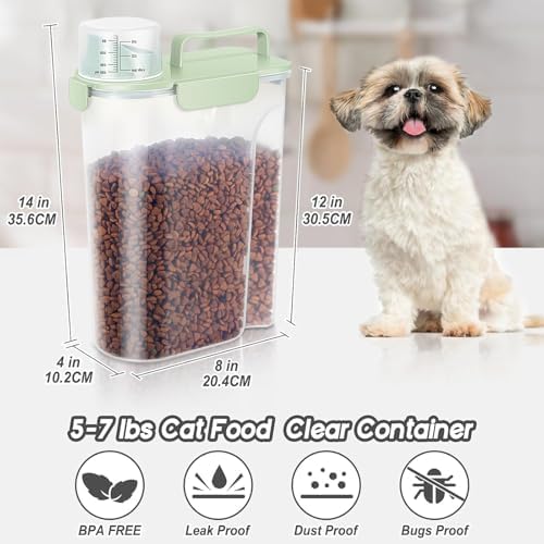 10-20Lbs Portable Cat Dog Food Storage Container with Upgraded Large Spout an...