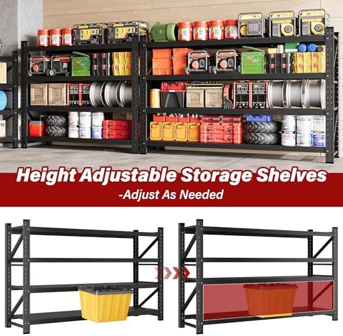 48" Wide Heavy Duty Garage Shelving Units,3000LBS 24 Deep Storage Shelve...