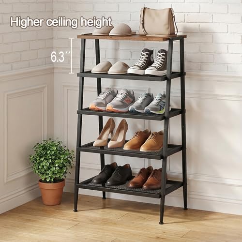 A-Shaped Shoe Rack, 5-Tier, Holds 10 Pairs, Tall Storage