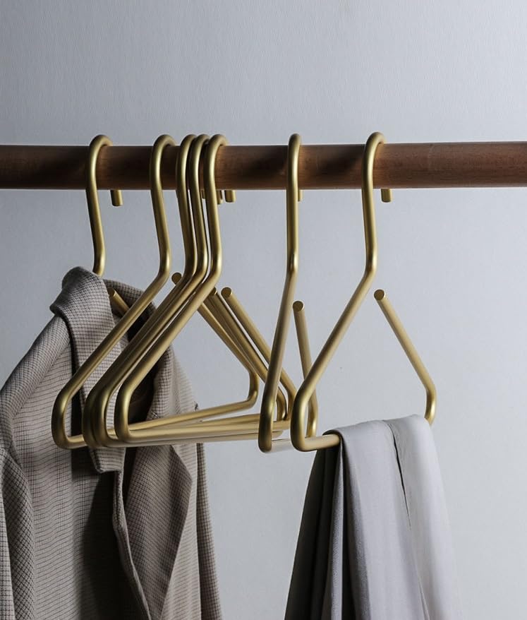 Premium Matte Gold Aluminum Coat Hangers 10 Piece Set, 16.5” Extra Smooth &am...
