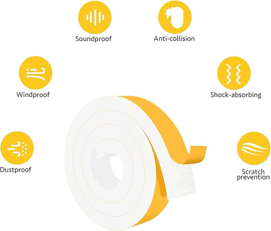 Weather Stripping Door Seal Strip, Adhesive Foam Insulation Tape - Image 2