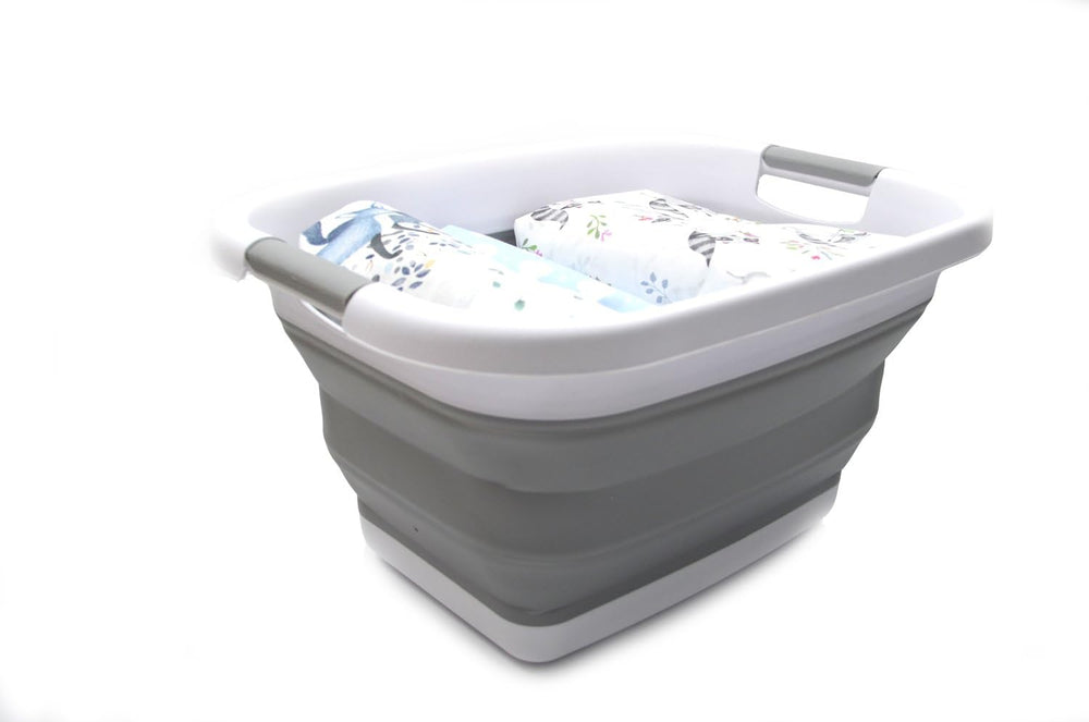 SAMMART Set of 2-25L (6.6 gallon) Collapsible Laundry Basket/Tub-Foldable Sto...