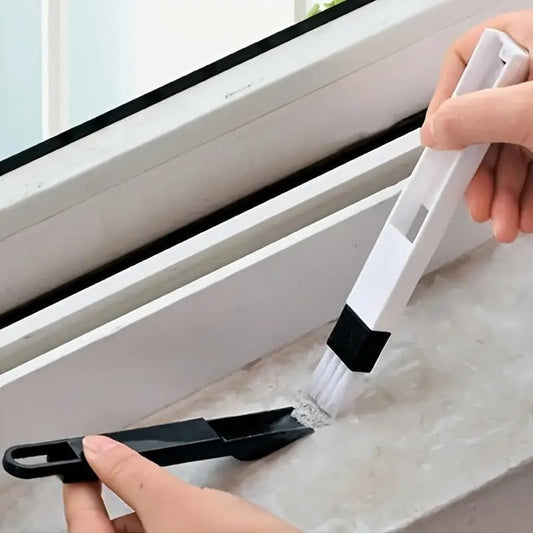 1pc Multi-Purpose Cleaning Brush with Dustpan, Manual Gap Slot Brush for Keyboard, Blinds, Door Sill, Sliding Tracks