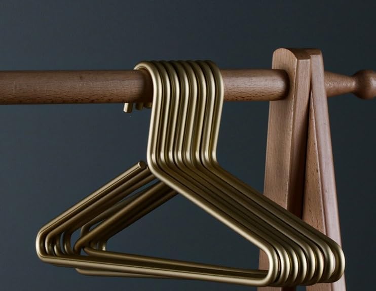 Premium Matte Gold Aluminum Coat Hangers 10 Piece Set, 16.5” Extra Smooth &am...