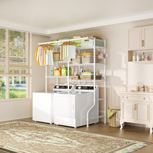 Ulif U13 Medium Over Washer and Dryer Storage Shelves, 6 Tiers Laundry Rack