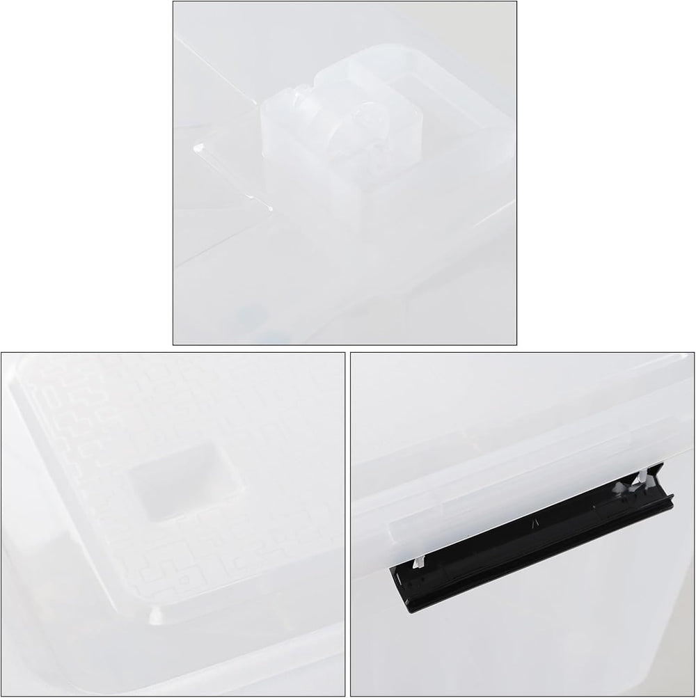 4-Pack 50 Quart Plastic Storage Bin, Stackable Wheeled Box, Clear