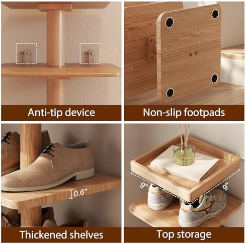 6-Tier Vertical Shoe Rack, Narrow Shoe Tower for Small Space