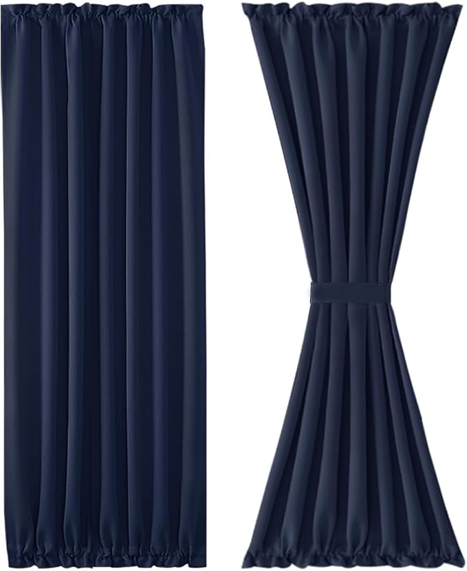 DWCN French Door Curtains Rod Pocket Thermal Blackout Curtain - Image 6