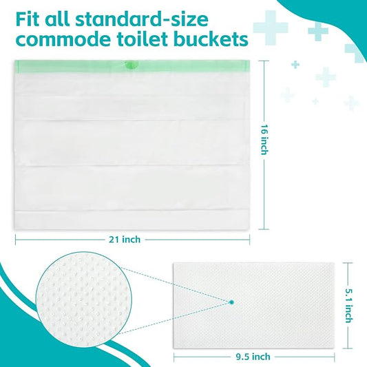 120 Pack Commode Liners with Super Absorbent Pads, Disposable Leakproof Bedside - Image 2