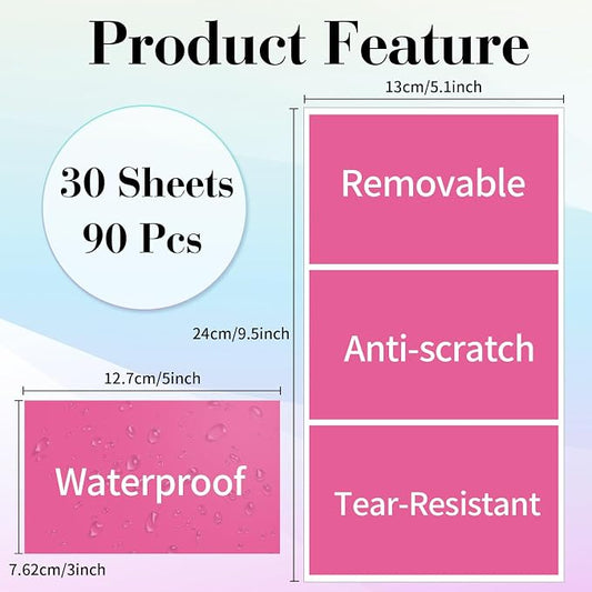 STARLIBOO Removable Colored Labels Stickers, 3X5 Inch Removable Large Label - Image 2