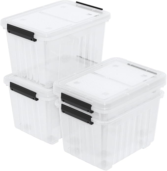 Zopnny 50 Quart 4 Pack Plastic Storage Container - Image 7