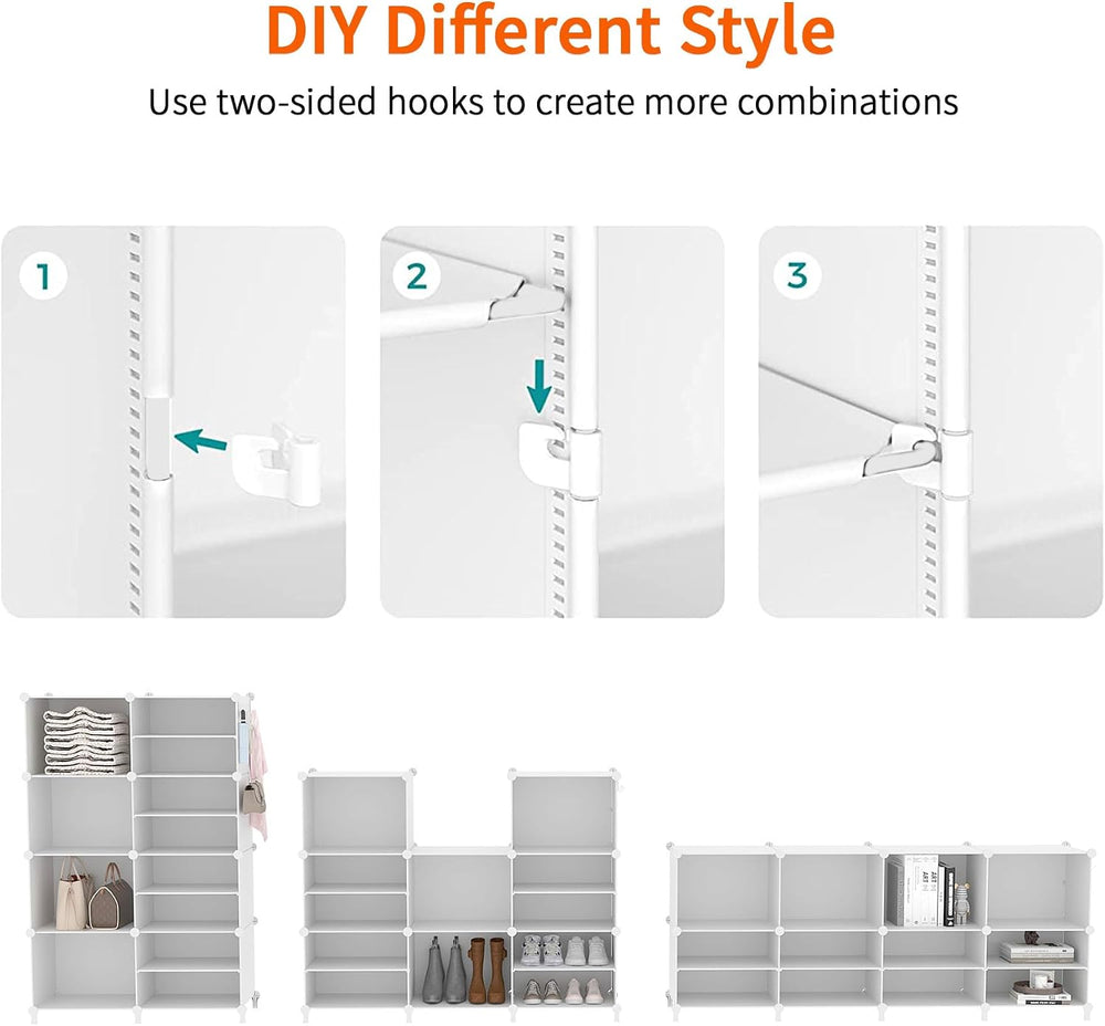 AWTATOS 6 Cube Closet Organizer Storage Shelves, White