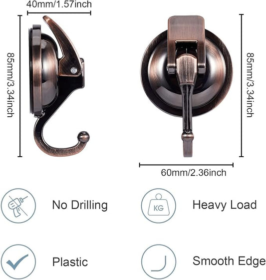 Suction Cup Hooks for Shower, Glass Door, Tile – Loofah, Bath Robe Hook Holder - Image 2
