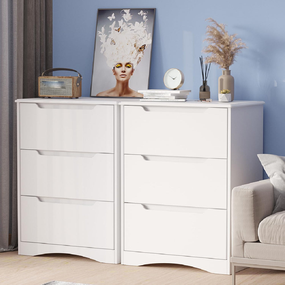 Gizoon 3 Drawers Chest, Bedroom Drawer Dresser with Large Storage Capacity