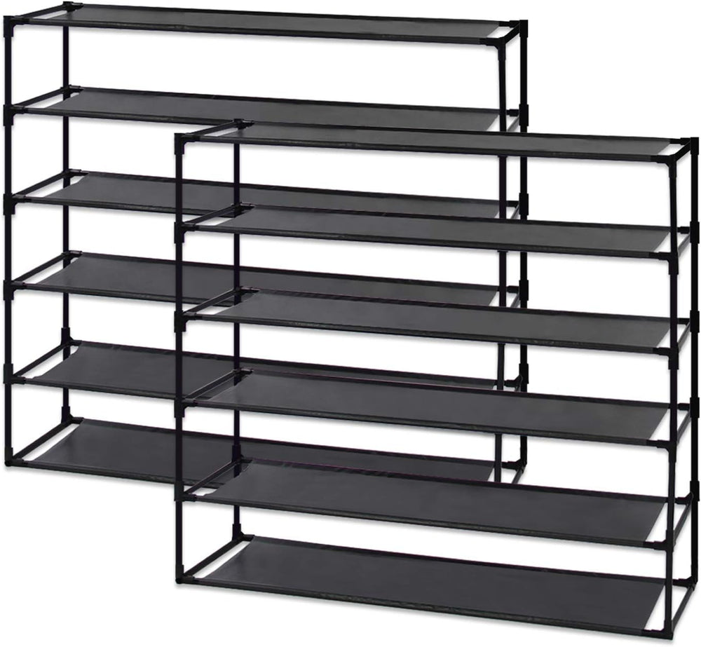 Jerry & Maggie 6 Tier Fabric Shoe Rack, 39 in W x 11 in D x 36 in H, Can ...