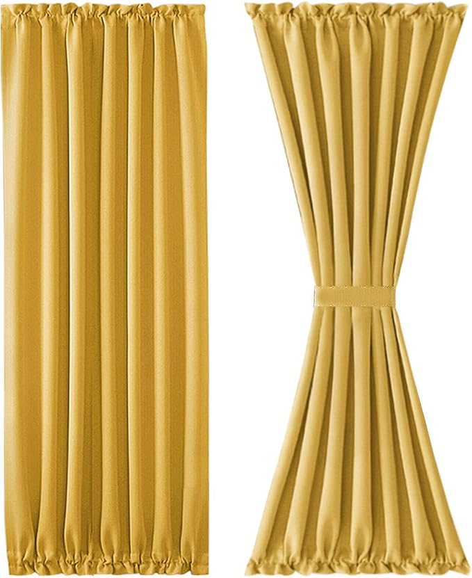DWCN French Door Curtains – Rod Pocket Thermal Blackout Curtain - Image 7