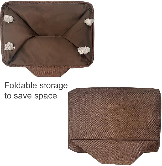 TheWarmHome Decorative Basket Rectangular Fabric Storage Bin Organizer Basket - Image 8