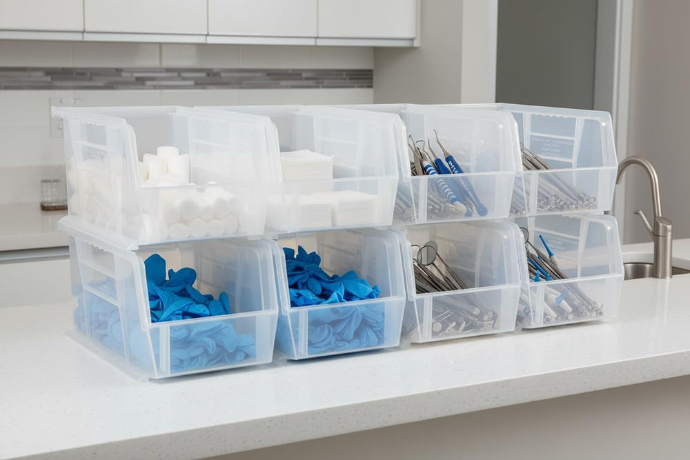 HE HUDSON EXCHANGE 11" x 5.5" x 5" (6 Pack) Plastic Stackable ...