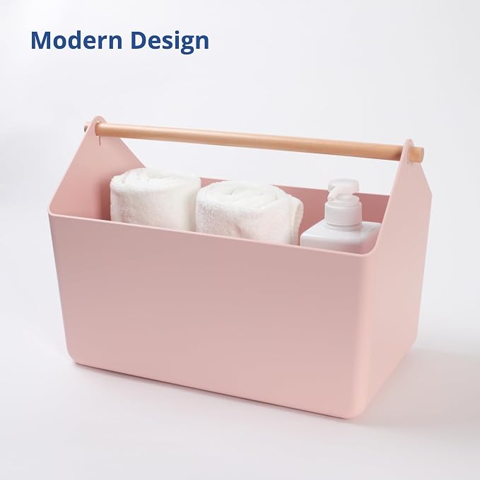 BLUE GINKGO Large Storage Basket – Plastic Caddy - Image 7