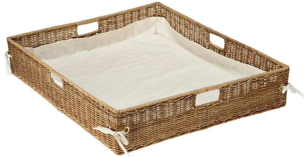 KOUBOO Wicker Under Bed Basket with Liner and Cover